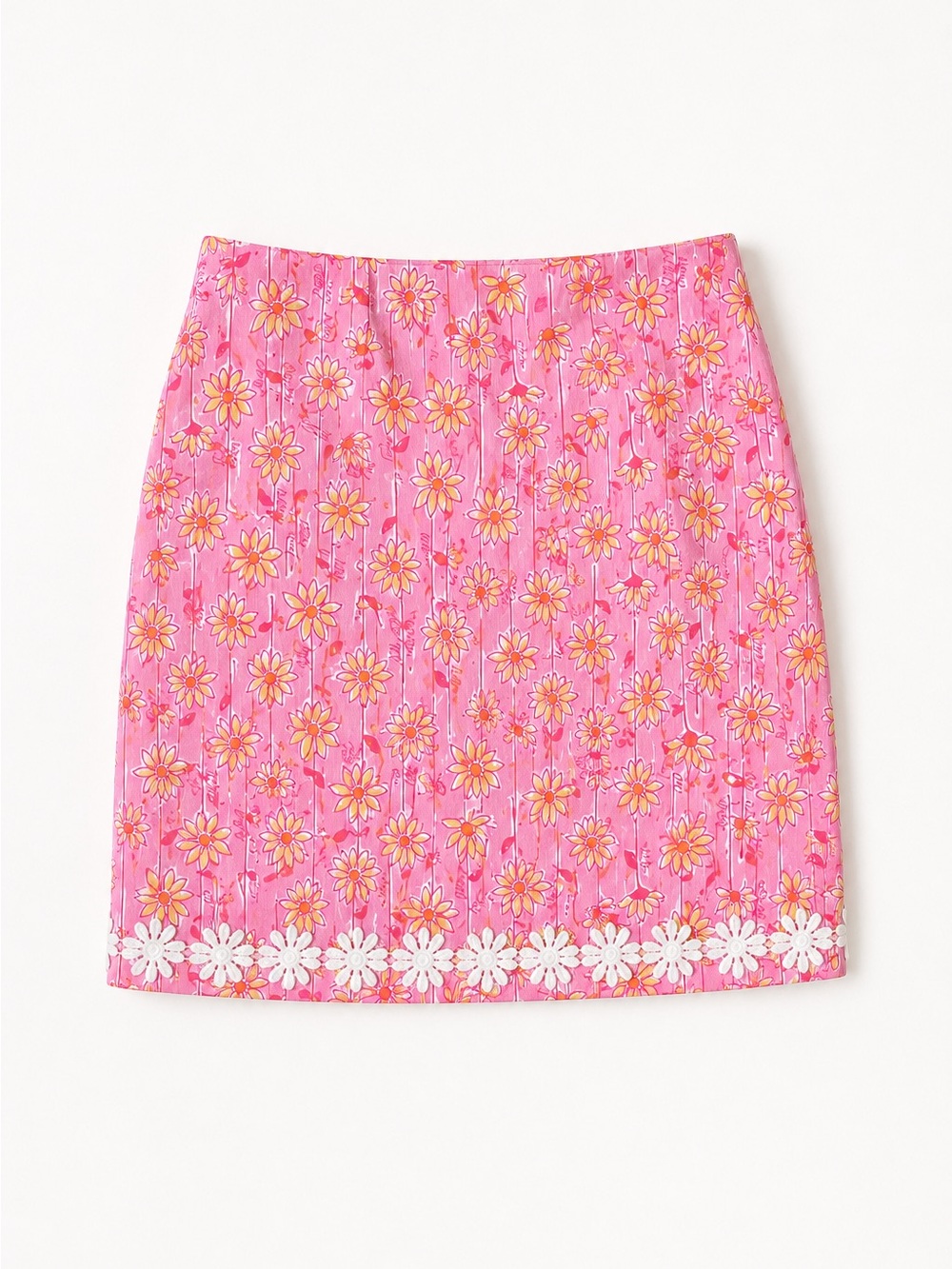 Lilly Pulitzer Pink Floral Daisy Mini Skirt Size 4 Y2K Preppy Resort